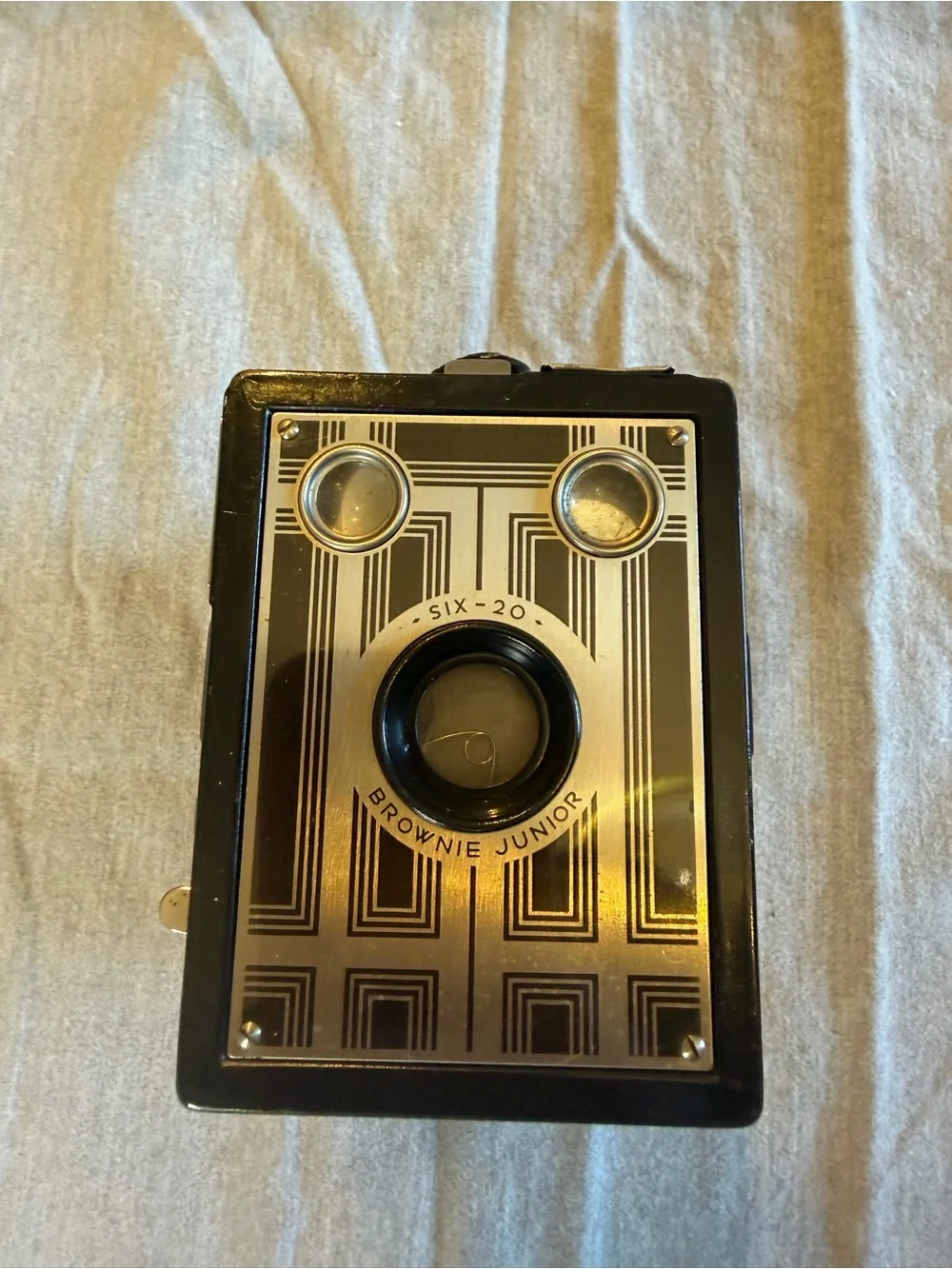Vintage Box Brownie Jr Six-20 Box Camera - Black and Silver